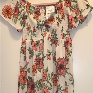 Ivory Floral maxi spring/summer dress